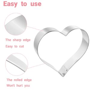 JOB JOL Cookie Cutters 6 PCS, Heart Cookie Cutters, 2'' to 4'', for Valentine's Day