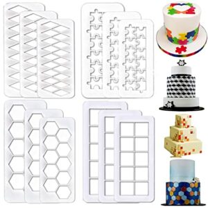 hexagon cookie cutter-square fondant cutters-puzzle fondant cutters,cake mold rhombus fondant cutters,geometric biscuit cutters football fondant impression mat cake border decorating tool