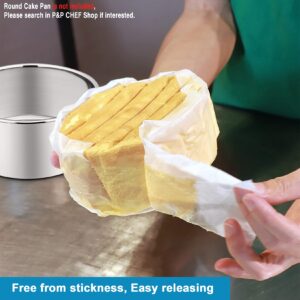 Cake Pan Liner Roll Pack of 2, P&P CHEF 1.85in x 111.5ft Baking Parchment Paper, Nonstick White Side Liner for Round Square Oval Rectangular Bakeware, Food Safety & Heavy Duty, Oil & Water Proof