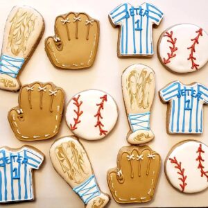 Baseball Cookie Cutters, 7 Pack Baking Molds Stainless Steel Biscuit Sandwich Cake Cutter Set Baseball Cake Decorations for Baby Shower Birthday Party Supplies Favors