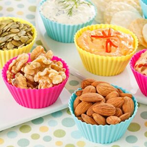 Silicone Cupcake Baking Cups Jumbo Muffin Liners Reusable Non-stick Cake Molds Sets (24-Pack)