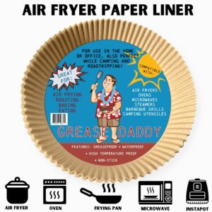 Air Fryer Disposable Parchment Paper liners, 100pcs non-stick, Oil-proof, Water-proof, Food Grade basket liner for airfryer, microwave, baking, roasting. 100Pcs- 7.8" inch FREE BASTING BRUSH