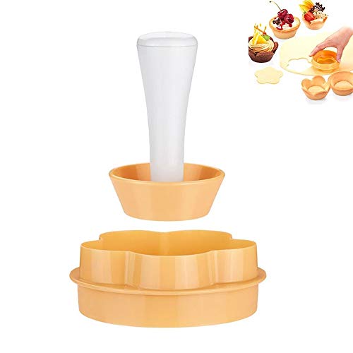 Plastic Pastry Tamper Tart Shell Molds Tart Cutter Flower/Round Dough Cookie Cutter Set Cupcake Mold for Muffin/Cupcake 602