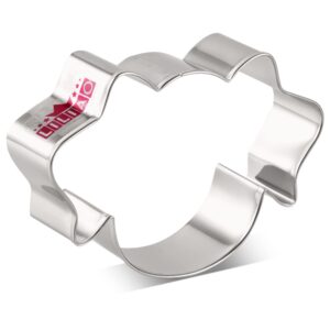 liliao dog face cookie cutter for homemade dog biscuit treats - 4 x 2.7 inches - stainless steel