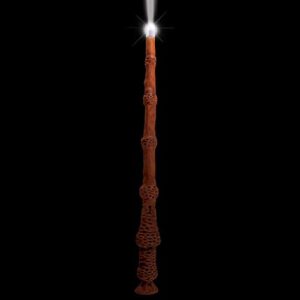 Disguise Dumbledore Light Up Wand, Official Hogwarts Wizarding World Harry Potter Costume Accessory Wand with Illuminating Tip Brown 13.5 Inch Length