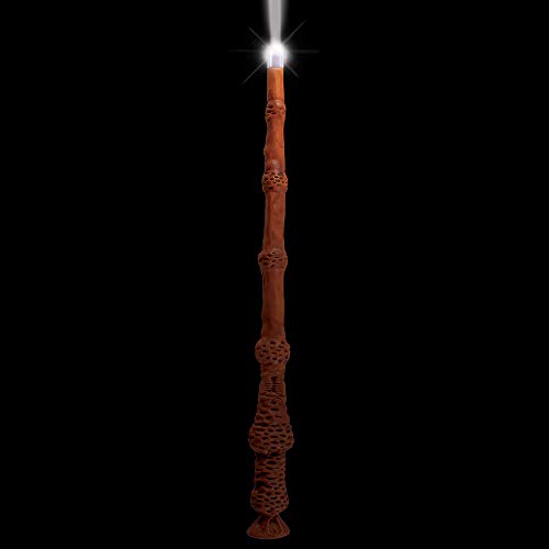 Disguise Dumbledore Light Up Wand, Official Hogwarts Wizarding World Harry Potter Costume Accessory Wand with Illuminating Tip Brown 13.5 Inch Length