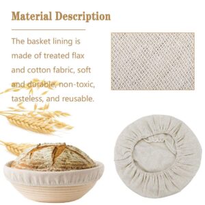 7 Packs 9 Inch Round Bread Proofing Basket Cloth Liner Banneton Sourdough Bread Proofing Natural Rattan Baking Dough Basket Cover for Home Baking,Professional Baking Supplies