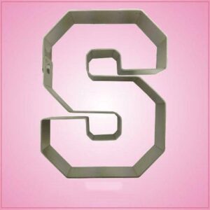 varsity letter s cookie cutter 4.25 inch (metal) aluminum