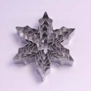 winter snowflake cookie cutter set - 5 piece - stainless steel