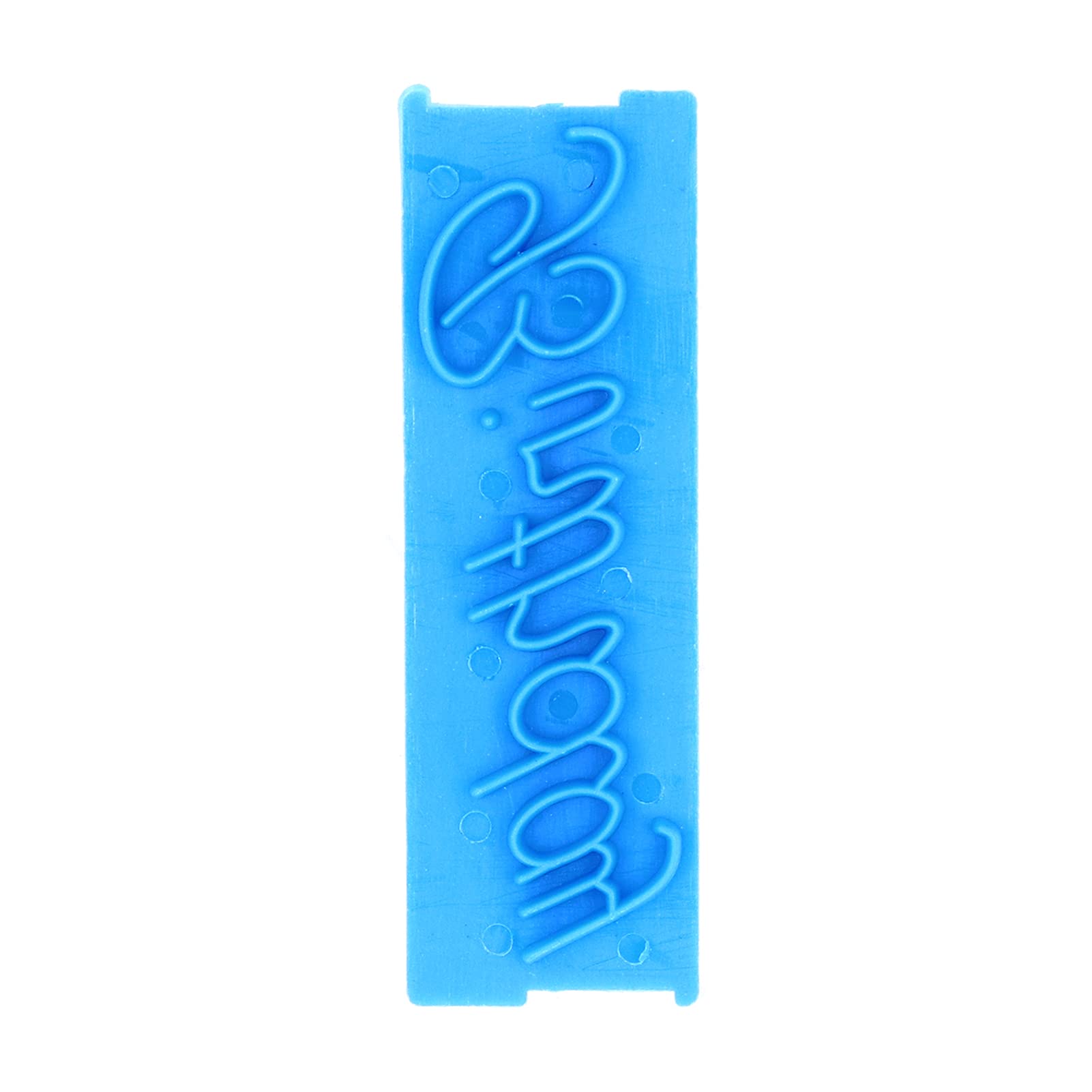 Fdit 6Pcs Words Cake Mould DIY Handwritten Letter Printed Stamp Mould Bakery Supplies Blue Baking Cake Stamp Tools