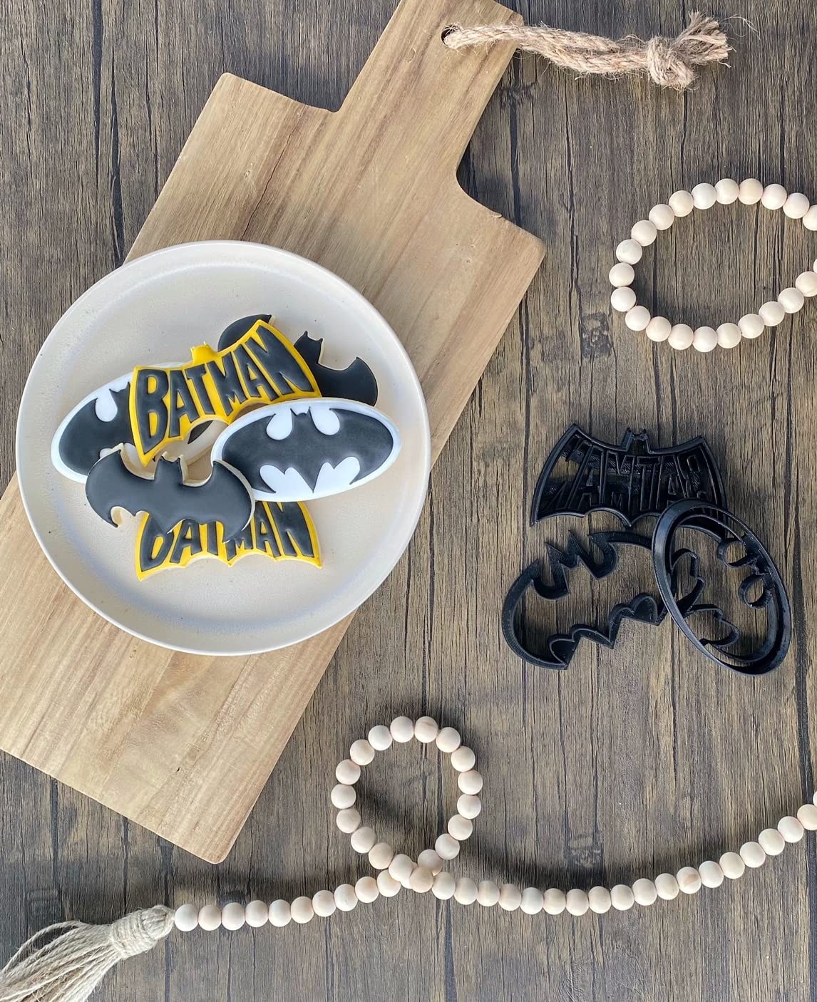 SUPERHERO COOKIE CUTTERS. Inspired By/Compatible With Batman-Themed Logo, Bat-Signal and Bat Outline Symbol Special Occasion/Celebration Cookie Cutters (3 Pack)