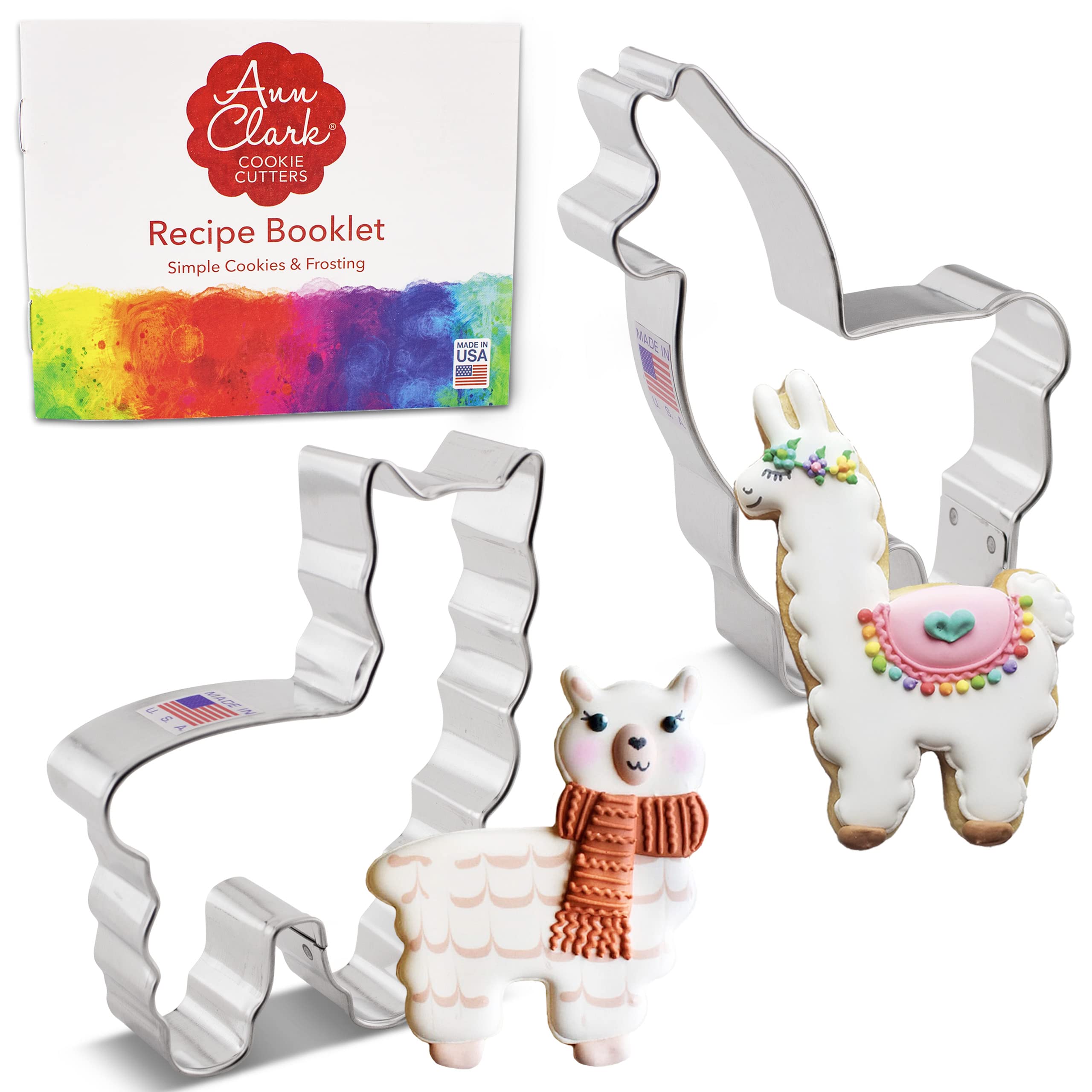 Llama and Alpaca Cookie Cutters 2-Pc. Set Made in USA by Ann Clark