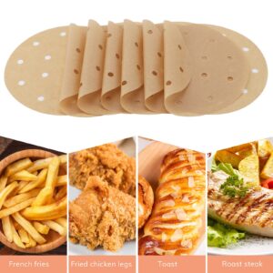 Beasea Air Fryer Round Liners 6 Inch, 200pcs Parchment Paper Unbleached Filter Paper Perforated Parchment Paper Bamboo Steamer Papers for Air Fryer and Steaming Basket