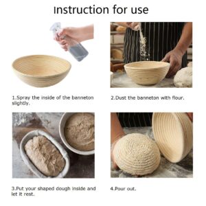 7 inch Banneton Proofing basket set of 2 - Proofing Bowls for Sourdough Bread Organic Bread Baskets for Professional Bread Baking