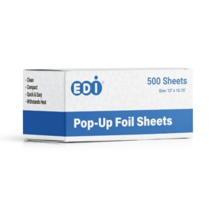 edi heavy duty aluminum foil - pop up sheets (12" x 10.75", 500)