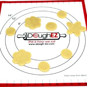 DoughEZ Patented Extra Large 17.5 x 32 Non-Slip Silicone Pastry Dough Rolling Mat and 6 Guide Sticks - BPA Free, Approved materials