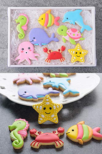 Ocean Cookie Cutters with Matching Cookie Stencils -Set of 16