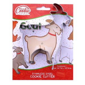 goat farm animal cookie cutter, premium food-grade stainless steel, dishwasher safe