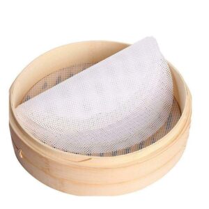 stohua 5 pcs non stick silicone steamer liners mesh mat round pad for bamboo steamer, reusable,flexible-11" diameter
