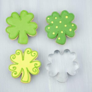 St. Patrick's Day Four Leaf Clover Cookie Cutter, 3.75" Made in USA by Ann Clark