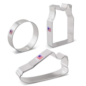Basketball and Volleyball Cookie Cutters 3-Pc. Set Made in the USA by Ann Clark, Sneaker, Ball, Jersey