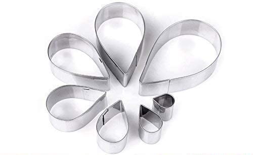 OKUBOX BT02 7pcs/set Stainless Steel Rose Petal Cake Cookie Cutter Mold Pastry Baking Mould Tear Drop Cutter Set