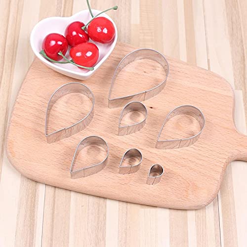 OKUBOX BT02 7pcs/set Stainless Steel Rose Petal Cake Cookie Cutter Mold Pastry Baking Mould Tear Drop Cutter Set