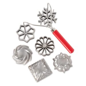 nordic ware swedish rosettes & timbale set, 6 pieces, silver