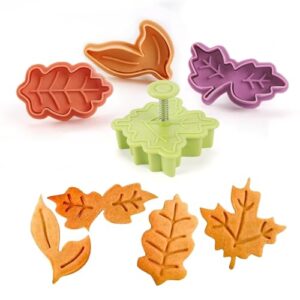 yunko cake leaves baking pie crust cutters set of 4