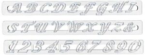 fmm upper case script alphabet & number tappit cutters set