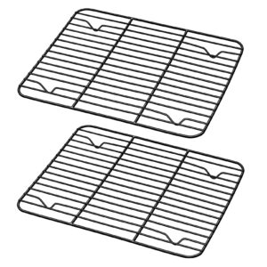 teamfar baking rack (set of 2), 9.75’’ x 7.5’’ coated stainless steel small cooling rack roasting racks for cooking grilling drying, with black non-stick coating for oven, healthy & easy clean