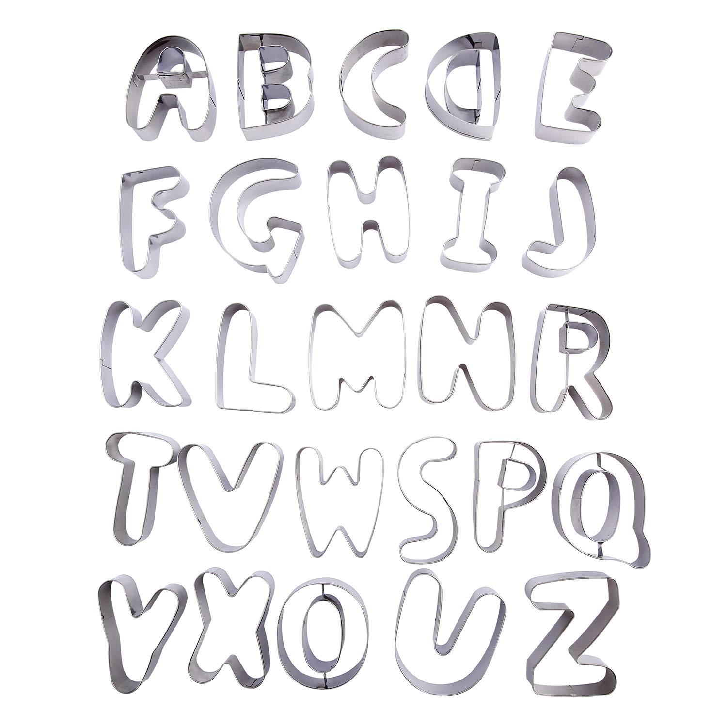 Alphabet Cookie Cutters - Large 26 Pcs 3 Inch Alphabet Letter Cookie Cutters Set Durable Stainless Steel for Baking and Decorating, Perfect for Birthday, Christmas, New Year and Holiday Party