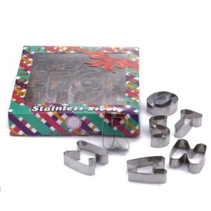 Alphabet Cookie Cutters - Large 26 Pcs 3 Inch Alphabet Letter Cookie Cutters Set Durable Stainless Steel for Baking and Decorating, Perfect for Birthday, Christmas, New Year and Holiday Party