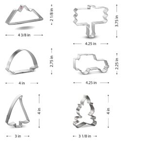 Foose Cookie Cutters Mountain Camping 6 Pc Set with Recipe Card, Made in USA