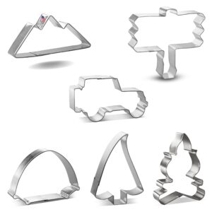 Foose Cookie Cutters Mountain Camping 6 Pc Set with Recipe Card, Made in USA