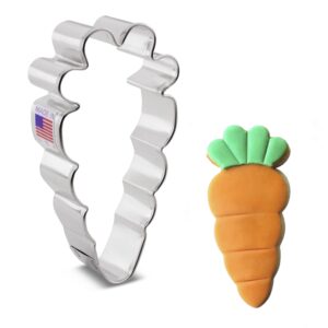 carrot cookie cutter, 4" made in usa by ann clark