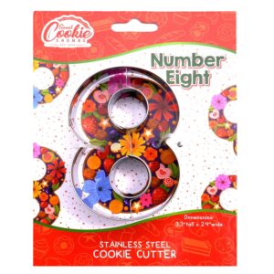 sweet cookie crumbs number cookie cutters, stainless steel (8)