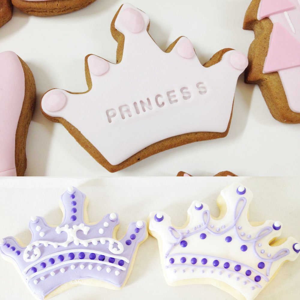 Cookie Cutters Set Crown Shape Stainless Steel 4 Pieces, King Crown, Queen Crown, Prince Crown and Princess Crown by Amison