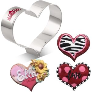 liliao heart cookie cutter for wedding/baby shower/mother's day - 3.6 x 2.8 inches - stainless steel