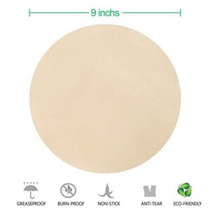 Unbleached Round Parchment Paper Sheets, Baking Circles, 100 pcs 9 Inch Non-stick Paper Liner for Cooking, Pizza, Baking Cakes, Cookies,Dutch Oven, Tortilla Press, Pan, Hamberger Wrap Paper