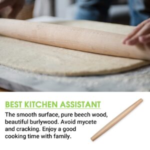 French Rolling Pin for Baking 18 Inch - Gifbera Better Wood Beech Dough Roller Baking Utensils for Pizza Bread Pastry Fondant
