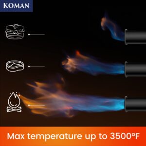 POWERFUL Cooking Propane Torch, Grill Gun Torch, Flame Thrower Fire Gun,Kitchen Culinary Torch with Safety Lock,Handheld Blow Torch,Campfire Starter,Grilling and BBQ Tool for Steak & Creme Brulee