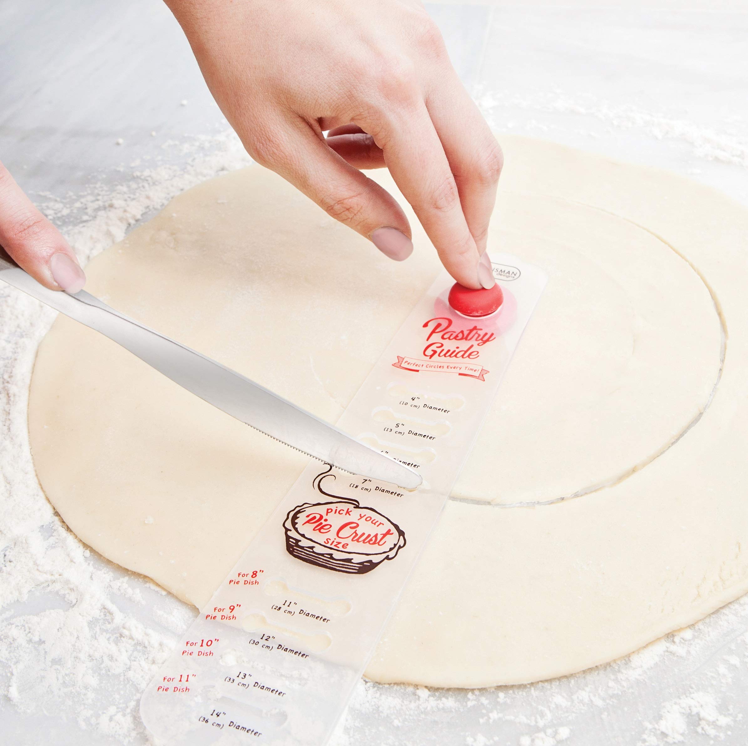 Talisman Designs Pie Pastry Guide | Perfectly Round Pie Crust Every Time | Cut Circles from 4 to 14 inches in Diameter | Pie Cutting Guide | Pie Dough, Puff Pastry, Fondant & More