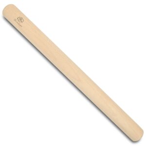 bakehope rolling pin for baking pasta pizza bread, natural beech wood dough roller(15.75 inches, dowel)