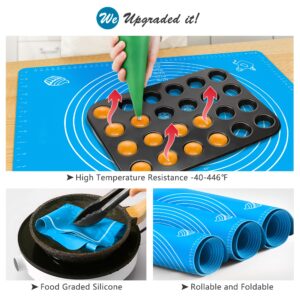 Pastry Mat for Rolling Dough Large Silicone Pastry Kneading Mat Board with Measurements Food Grade Non-stick Non-slip Rolling Board for Dough (20x16 inch)