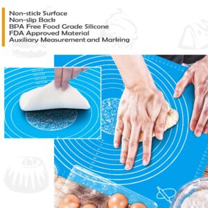 Pastry Mat for Rolling Dough Large Silicone Pastry Kneading Mat Board with Measurements Food Grade Non-stick Non-slip Rolling Board for Dough (20x16 inch)