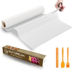 guy dream silicone baking mat roll 12in x 10.7ft – cut to fit non stick food grade silicone mat for bread baking - non-slip silicone pastry mat, heat resistant reusable air fryer liner