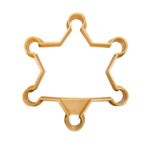 sheriff badge 6 point star wild west theme outline cookie cutter made in usa pr892
