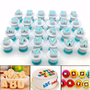 Alphabet Letter Fondant Cake Biscuit Mold, Cookie Stamp Impress, Alphabet Letters Cake Tool, Embosser Cutter, Upper Case Letter Shape DIY Cookie Biscuit (26 PCS/Set)