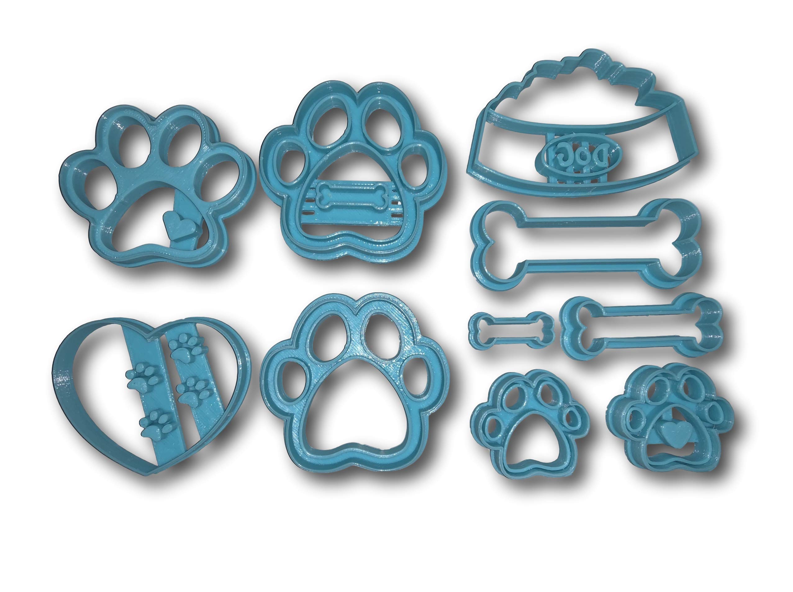 Dog Bone and Paw Limited Edition Cookie Cutter Set of 10